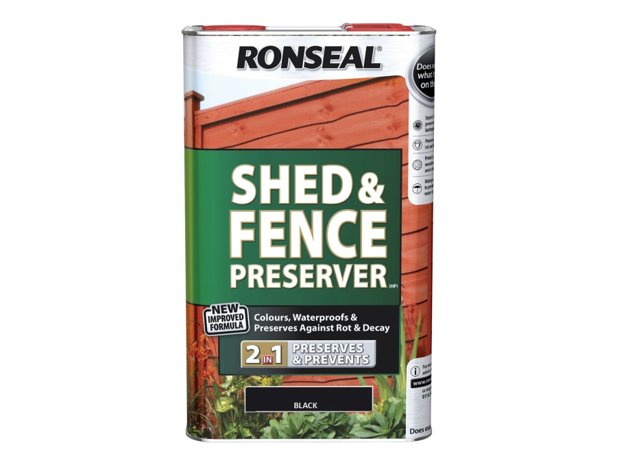 Ronseal 37653 Shed & Fence Preserver Black 5 Litre