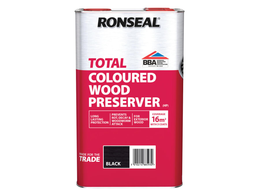 Ronseal 38593 Trade Total Wood Preserver Black 5 Litre