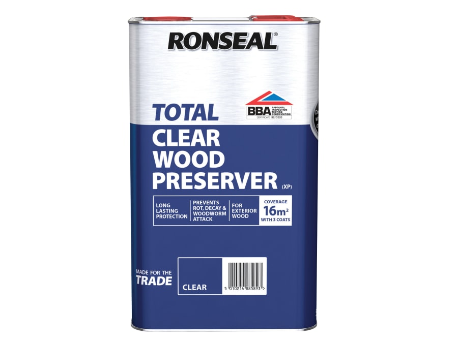 Ronseal 38589 Trade Total Wood Preserver Clear 5 Litre