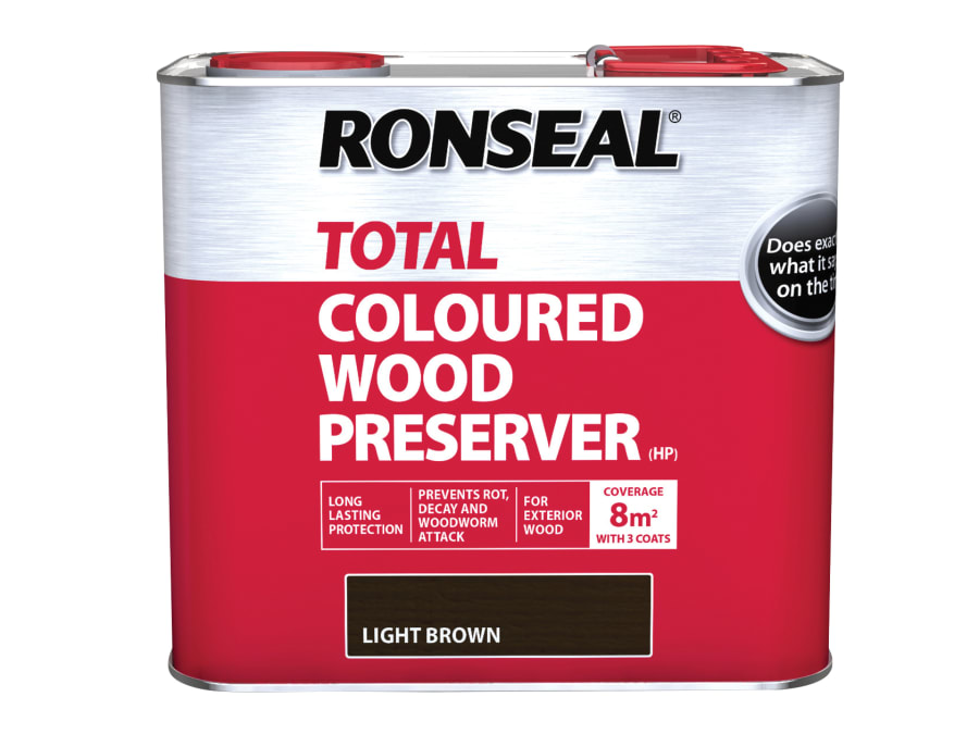 Ronseal 38587 Trade Total Wood Preserver Light Brown 2.5 Litre