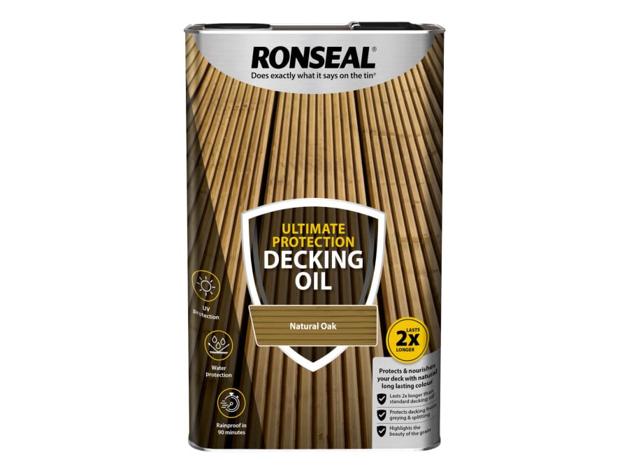 Ronseal 37299 Ultimate Protection Decking Oil Natural Oak 5 Litre