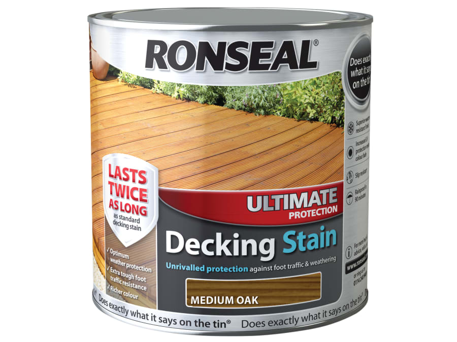 Ronseal 36905 Ultimate Protection Decking Stain Medium Oak 2.5 Litre
