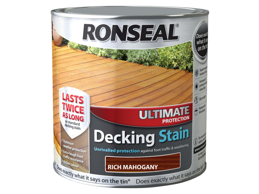 Ronseal 36909 Ultimate Protection Decking Stain Rich Mahogany 2.5 Litre