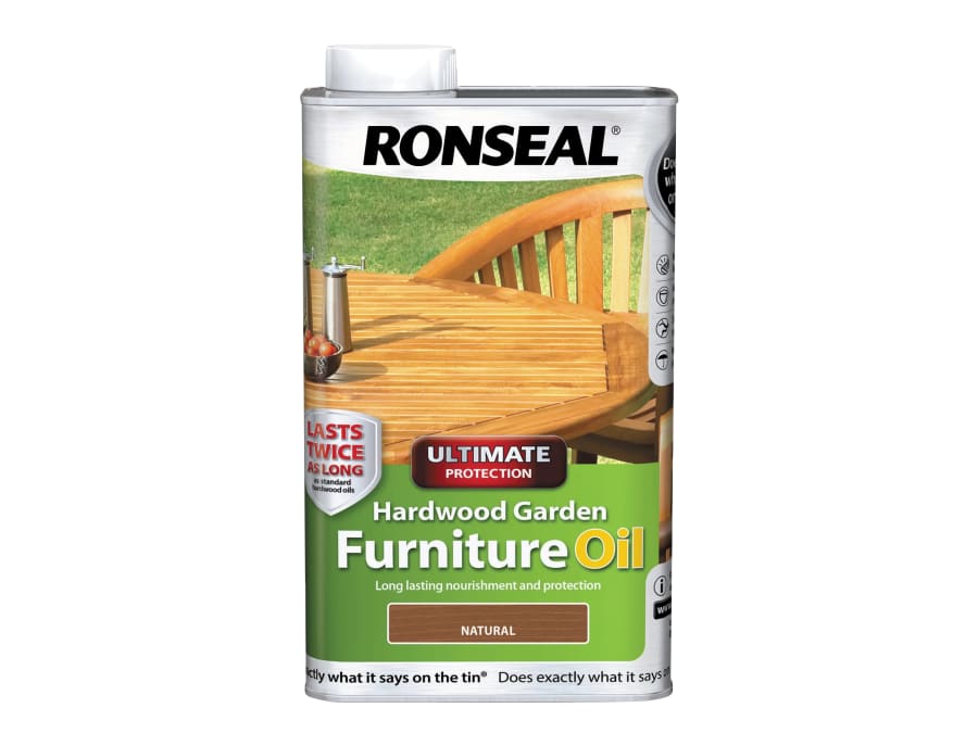 Ronseal 37356 Natural Hardwood Garden Furniture Oil 1 Litre