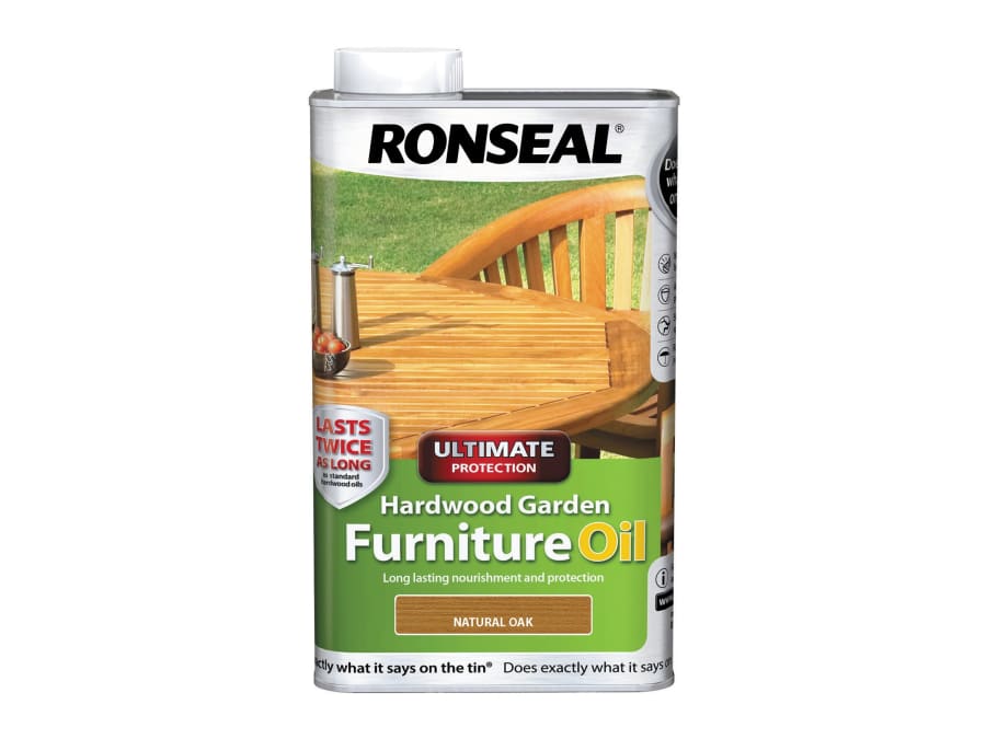 Ronseal 37357 Hardwood Garden Furniture Oil Natural Oak 1L
