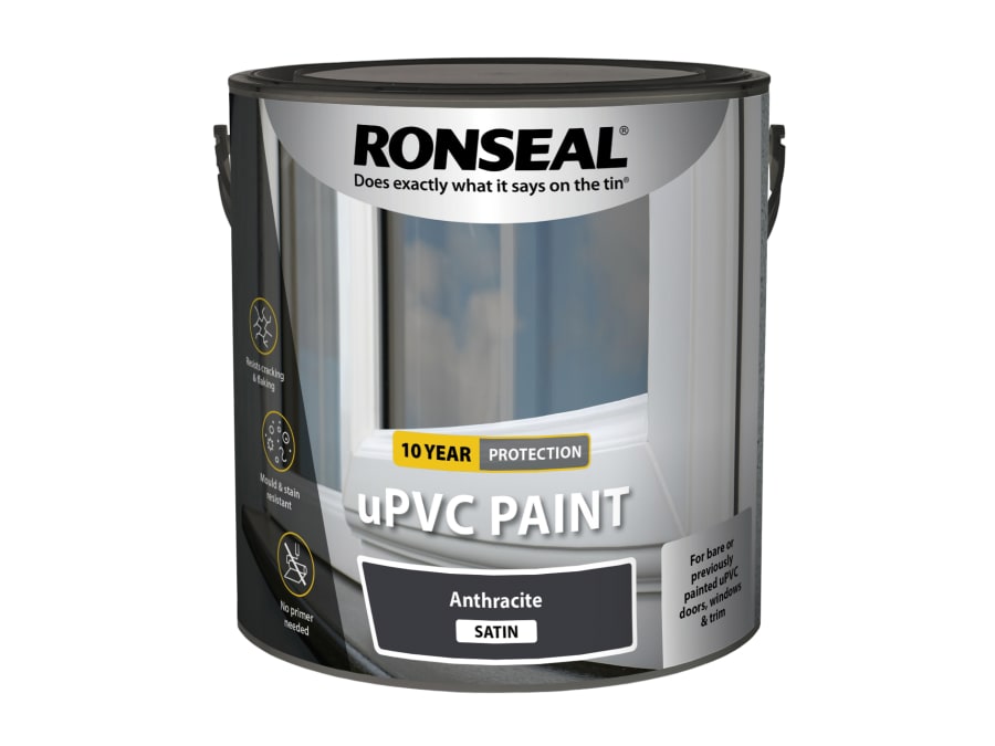 Ronseal 39401 Anthracite Satin uPVC Paint 2.5 Litre