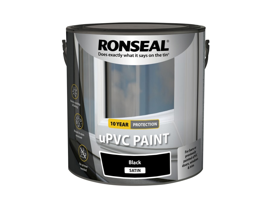Ronseal 39395 Black Satin uPVC Paint 2.5 Litre