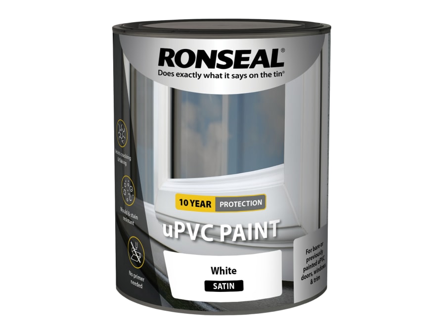 Ronseal 39392 White Satin uPVC Paint 750ml