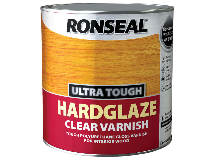 Ronseal 34762 Ultra Tough Hardglaze Internal Clear Gloss Varnish 2.5 Litre