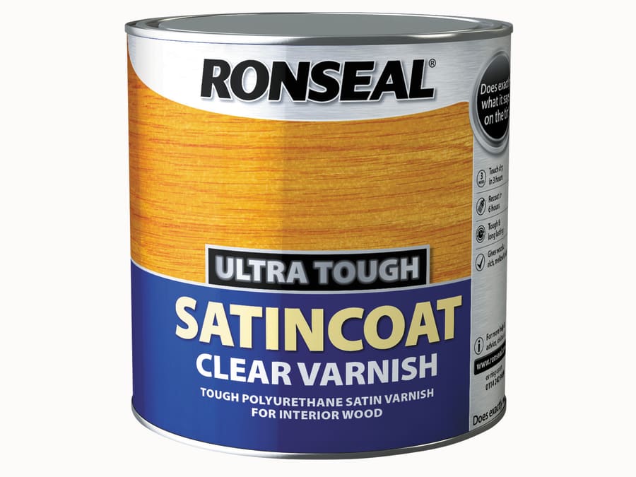 Ronseal 34761 Ultra Tough Internal Clear Satin Varnish 2.5L