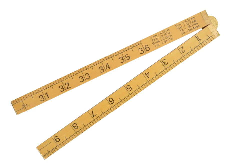 R.S.T. RSR073 1m Wooden Folding Rule