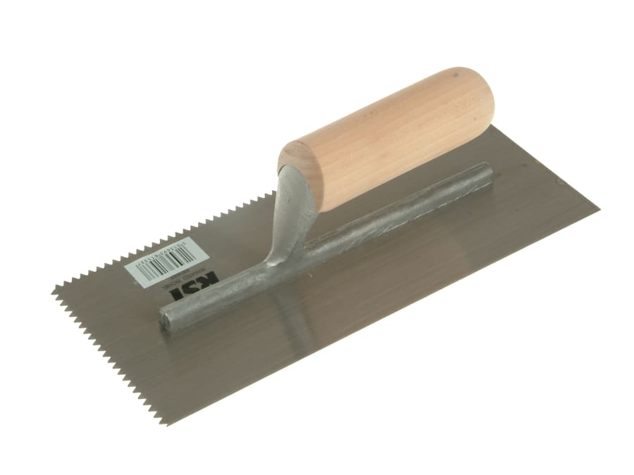 R.S.T. RTR153DT Notched Trowel 11 × 4.5in with Wooden Handle