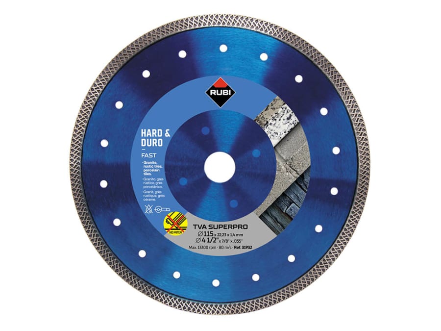 Rubi Tiling Tools Rubi 31932 115mm Turbo Viper Diamond Blade