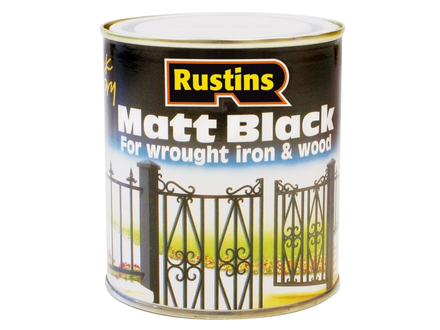 Rustins BLAM500 Quick Drying Matt Black Paint 500ml