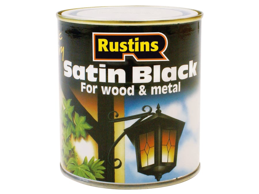 Rustins SATB250 250ml Quick Drying Satin Black Paint