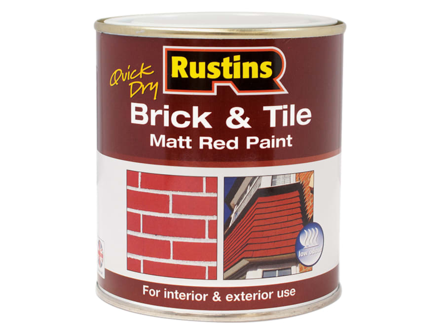 Rustins BRITW1000 Quick Dry Brick & Tile Paint Matt Red 1 Litre