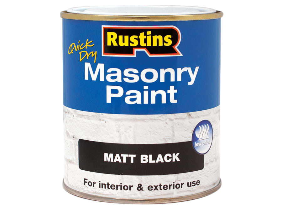 Rustins MASPB500 Quick Dry Masonry Paint Matt Black 500ml