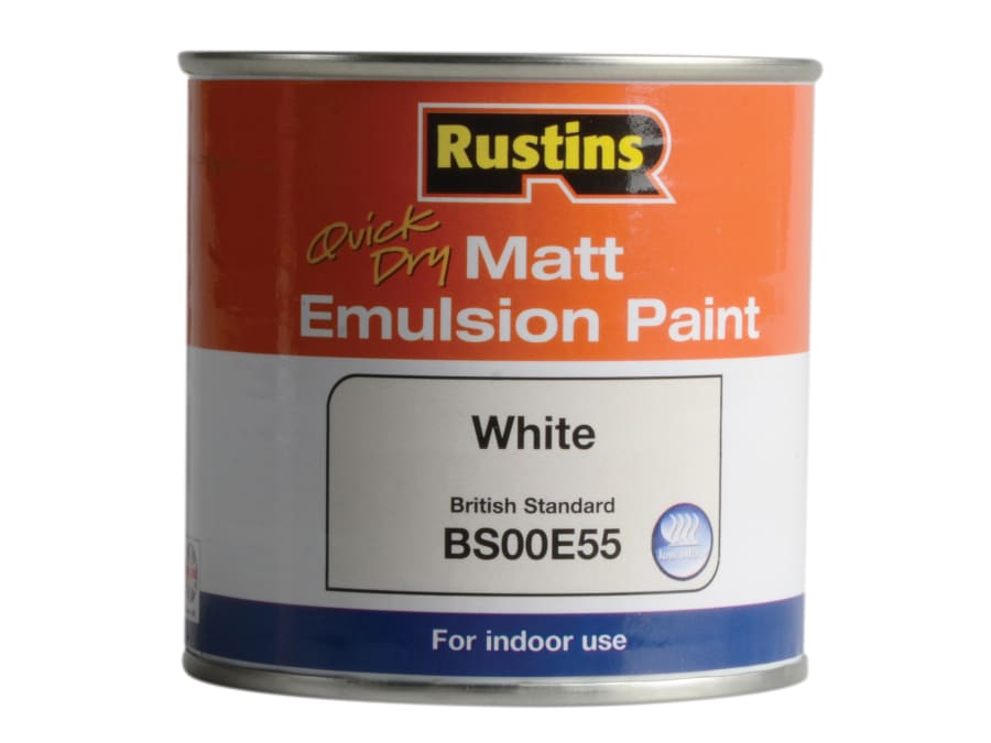 Rustins MEMLW250 Quick Dry Matt Emulsion Paint White 250ml