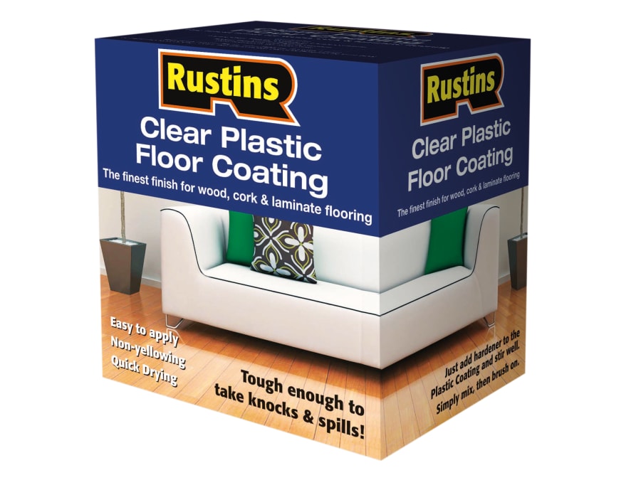 Rustins PCFS4000 4L Satin Clear Plastic Floor Coating Kit