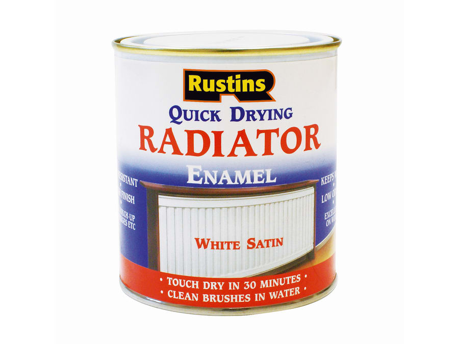 Rustins RADS500 Quick Dry Radiator Enamel Paint Satin White 500ml