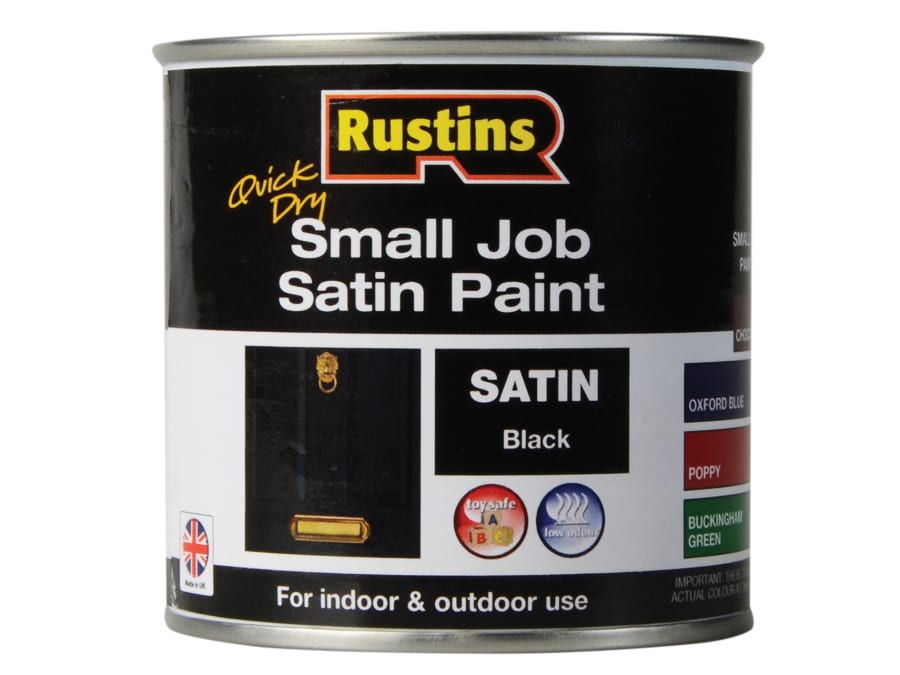Rustins SPBLW250 Quick Dry Satin Paint Black 250ml