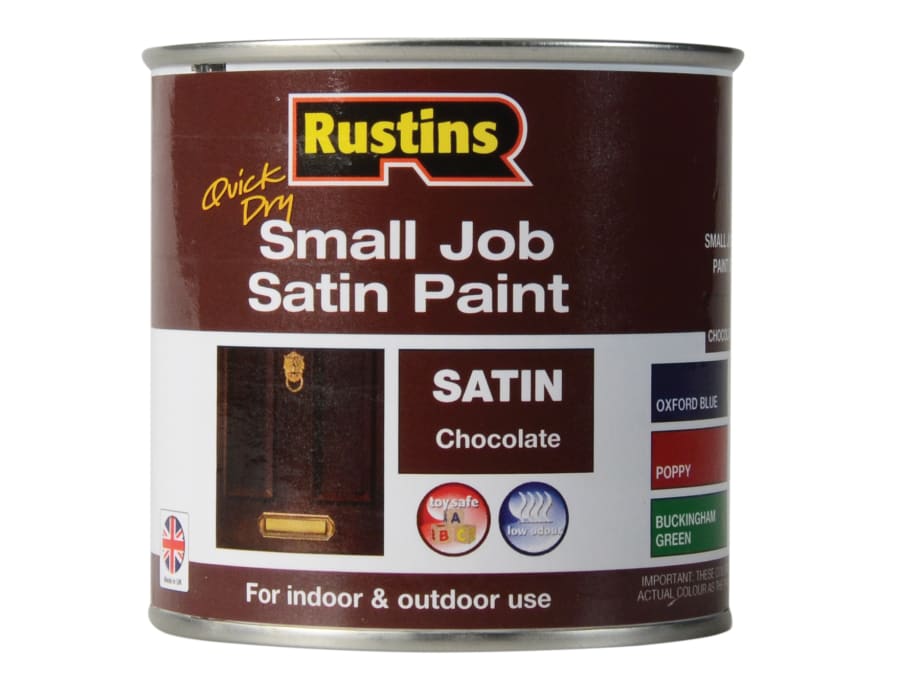 Rustins SPCHW250 Quick Dry Satin Paint Chocolate 250ml