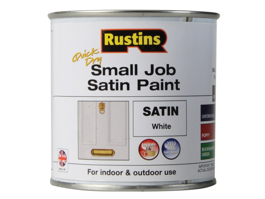 Rustins SPWHW250 Quick Dry Satin Paint White 250ml