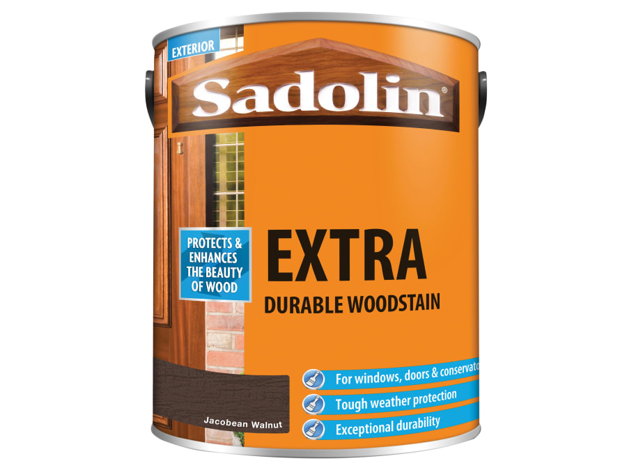 Sadolin 5012998 Extra Durable Woodstain Jacobean Walnut 5 Litre