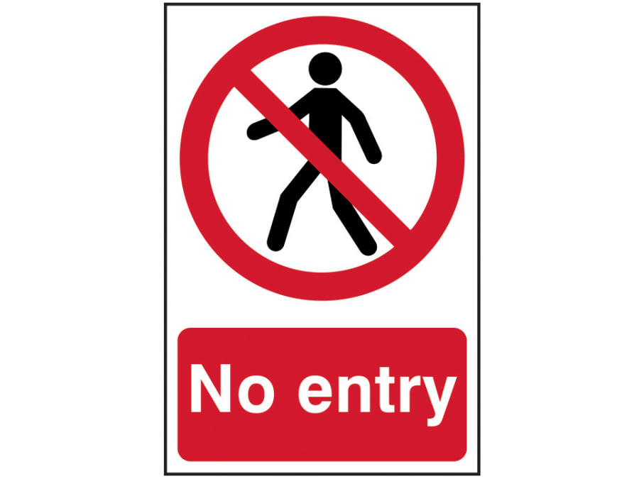 Scan 0600 No Entry PVC Sign 200 x 300mm