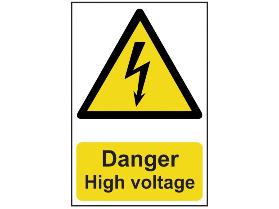 Scan 0761 Danger High Voltage PVC Sign 200 x 300mm