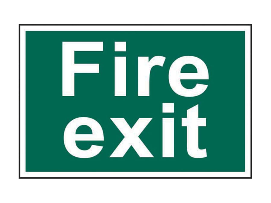 Scan 1502 Fire Exit Text Only Sign 300 x 200mm