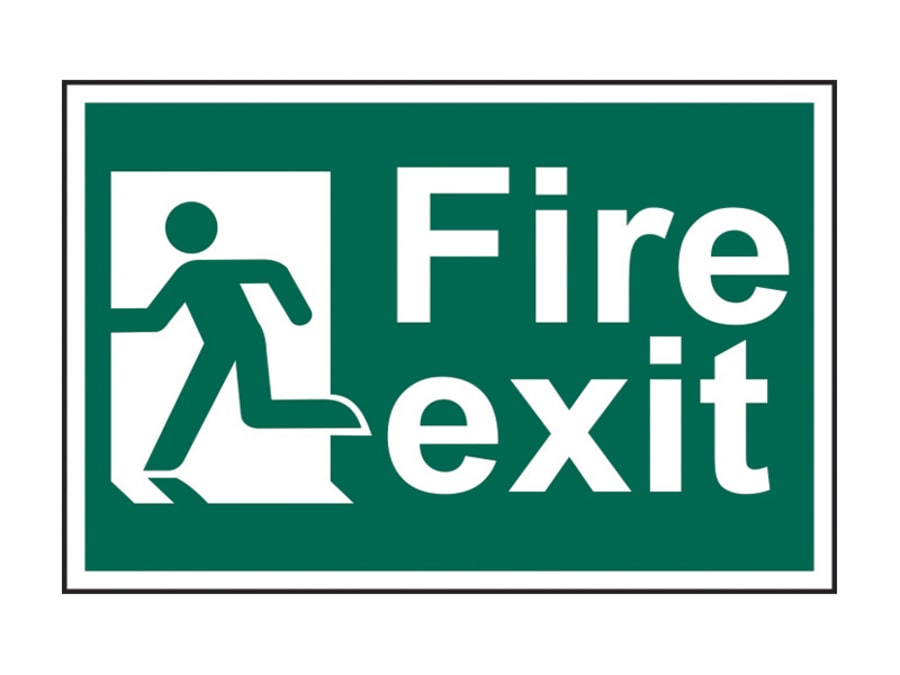 Scan 1508 Fire Exit Man Running Left Sign 300 x 200mm