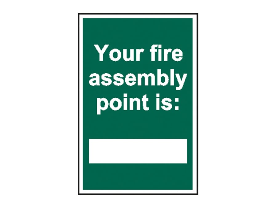 Scan 1526 Fire Assembly Point PVC Sign 200 x 300mm