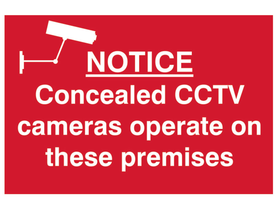 Scan 1607 Notice Concealed CCTV Camera Sign 300 x 200mm