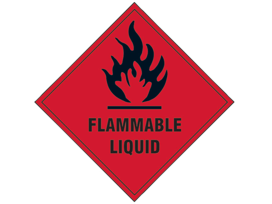 Scan 1850S Flammable Liquid Sign 100mm x 100mm