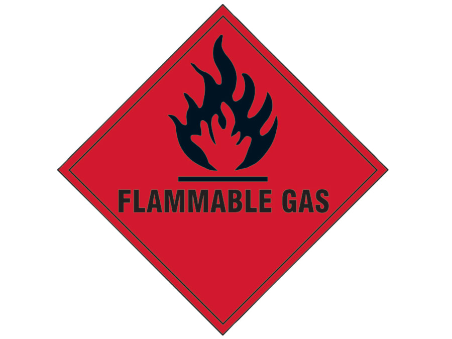 Scan 1852S Flammable Gas Self-Adhesive Vinyl Sign 100 x 100mm