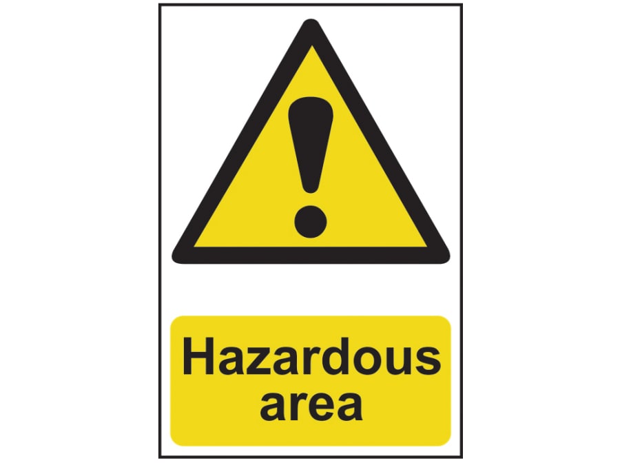 Scan 4107 Hazardous Area PVC Sign 400 x 600mm