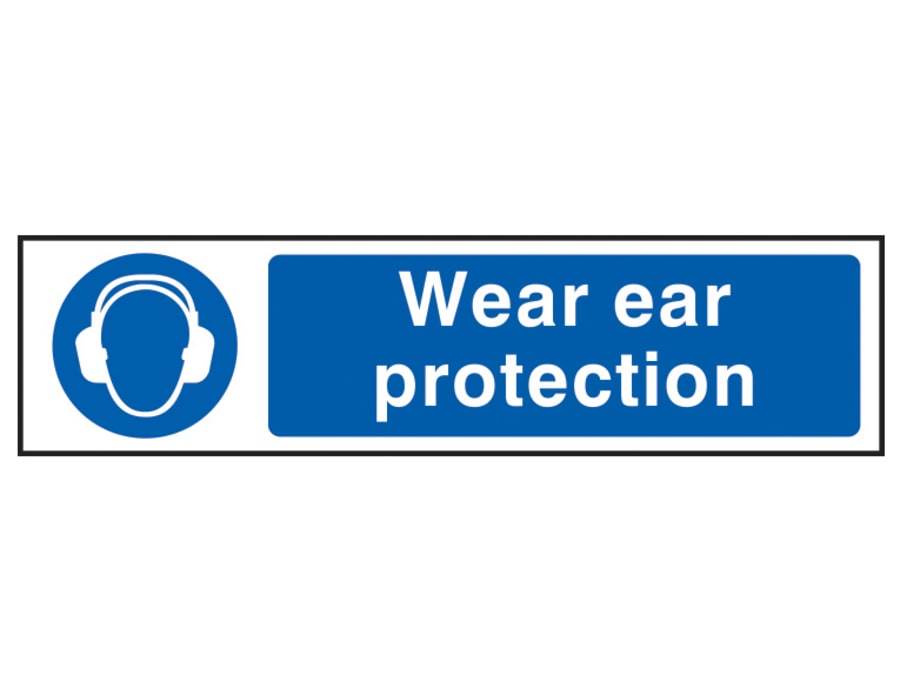 Scan 5016 Ear Protection Sign 200x50mm