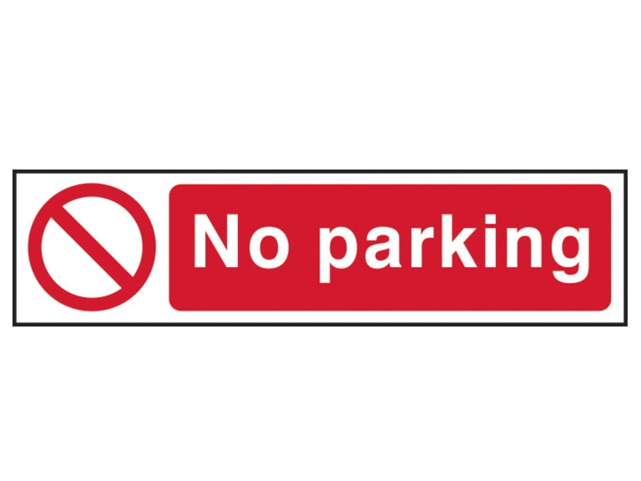 Scan 5056 No Parking PVC Sign 200 x 50mm