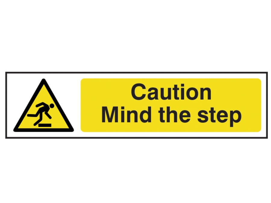 Scan 5109 Caution Mind The Step PVC Sign 200 x 50mm