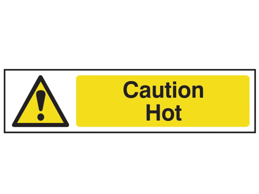Scan 5115 Caution Hot PVC Sign 200 x 50mm