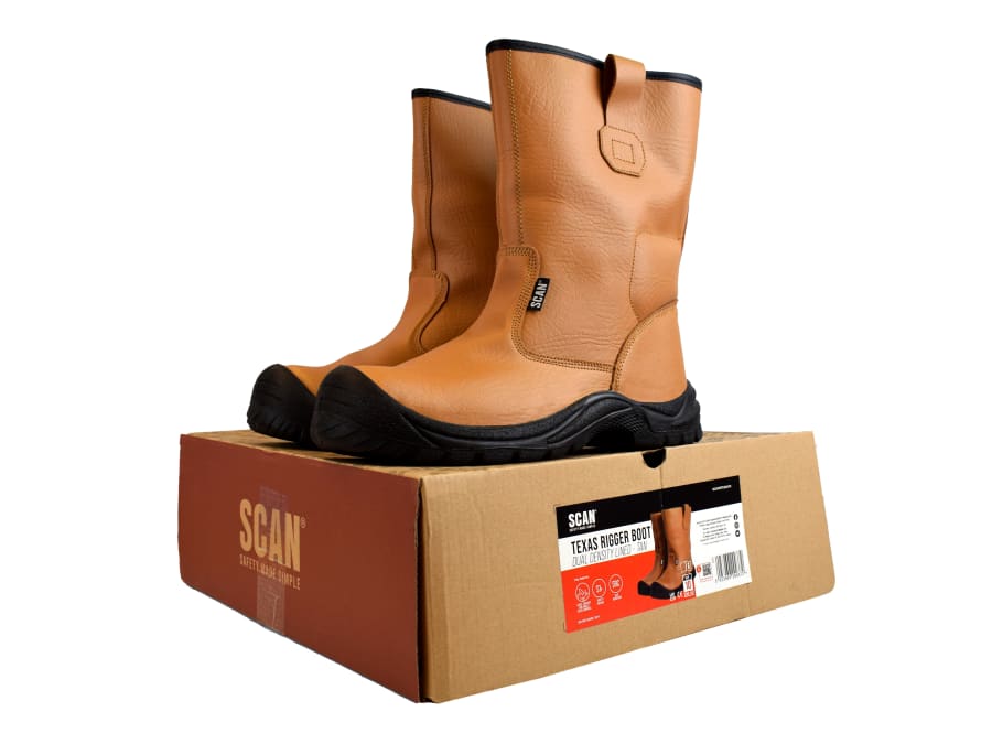 Scan JCB917SIZE11 Lined Rigger Boots Tan UK 11