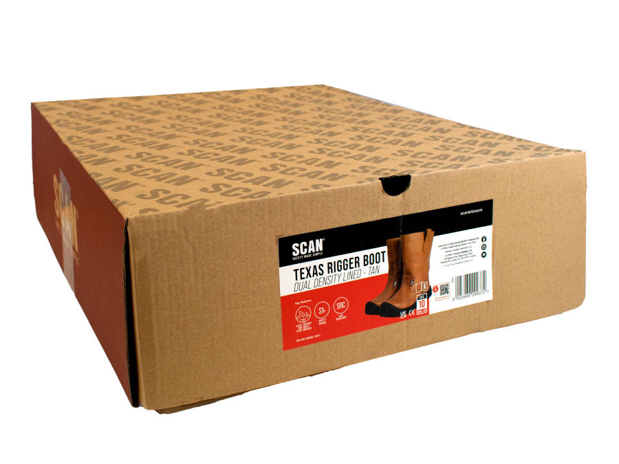 Scan JCB917SIZE6 Lined Rigger Boots Tan UK 6