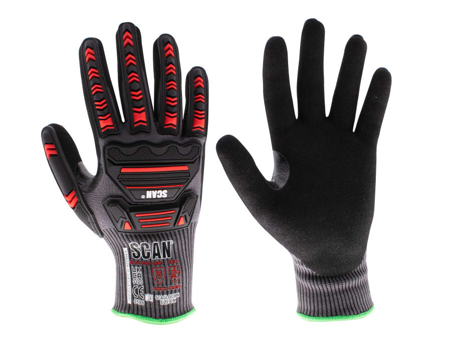Scan NJC3266DQS Nitrile Palm Impact Cut D Gloves