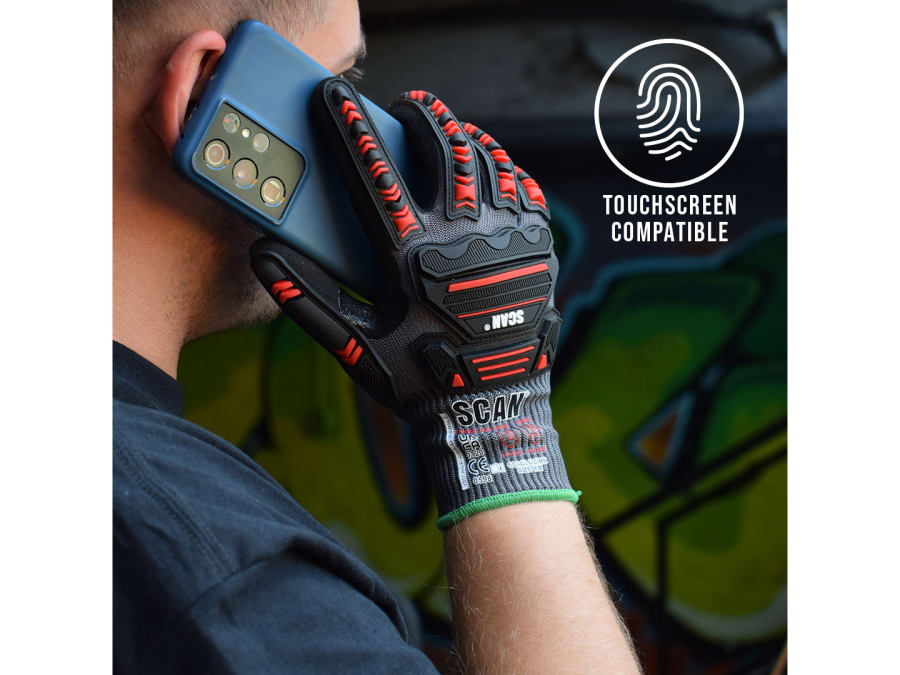 Scan NJC3266DQS Nitrile Palm Impact Cut D Gloves