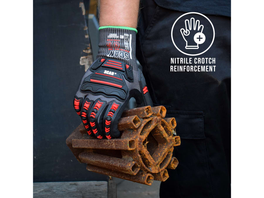 Scan NJC3266DQS Nitrile Palm Impact Cut D Gloves