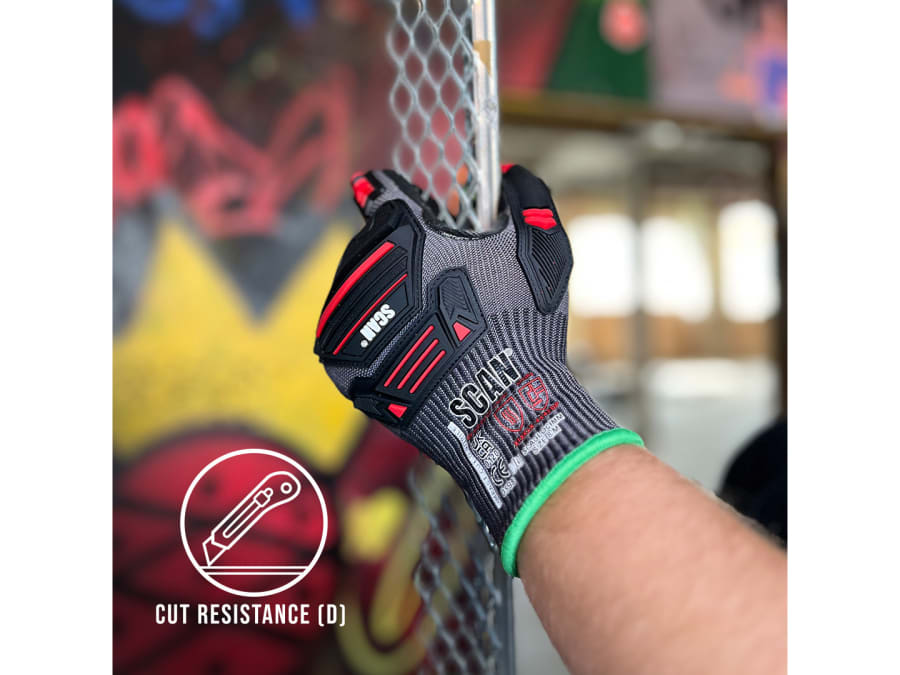 Scan NJC3266DQS Nitrile Palm Impact Cut D Gloves