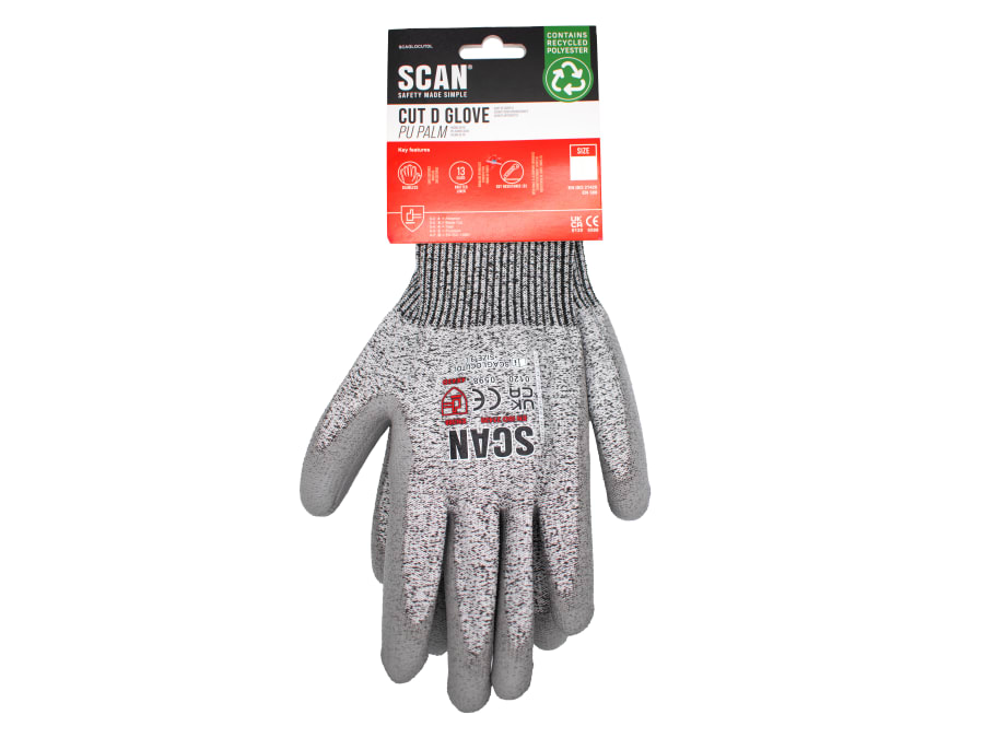 Scan PES3353 PU Palm Cut D Gloves-Size 9