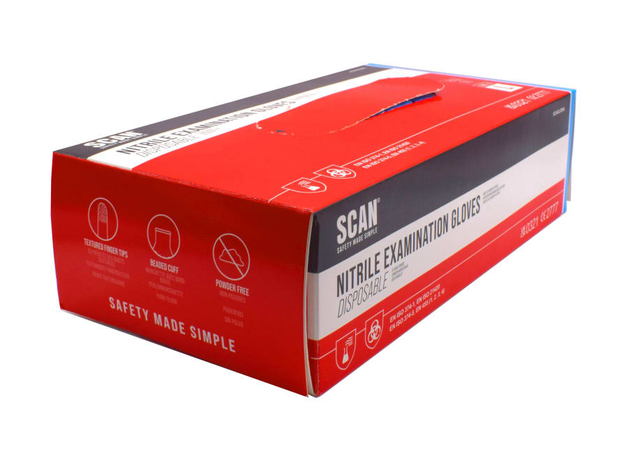 Scan KSSTRT021 Disposable Nitrile Gloves Large