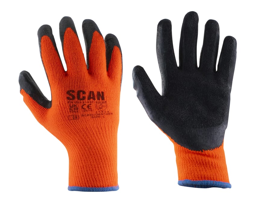 Scan 2ARK36L24 Thermal Latex Coated Gloves Size 9 Pack 5